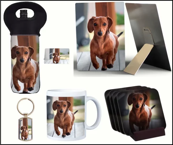 The image shows the different products included in the Personalised Pet Keepsakes deluxe bundle.