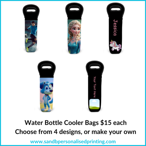 Prepare for back-to-school with personalised tote bags, drink bottles, and bottle cooler bags. Practical, customisable, and built to last. Shop now! Water Bottle Cooler Bags